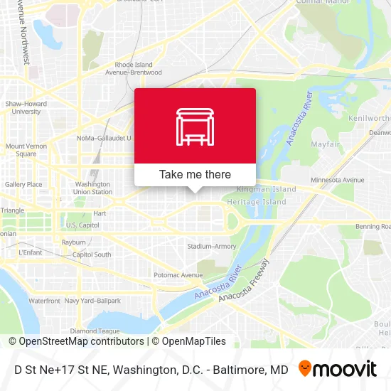 D St Ne+17 St NE map