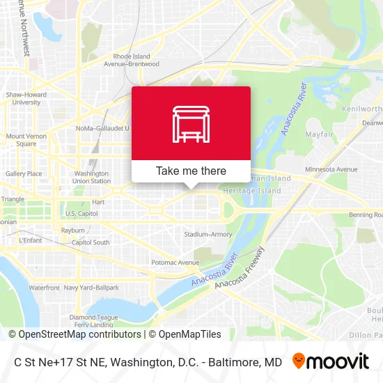 C St Ne+17 St NE map