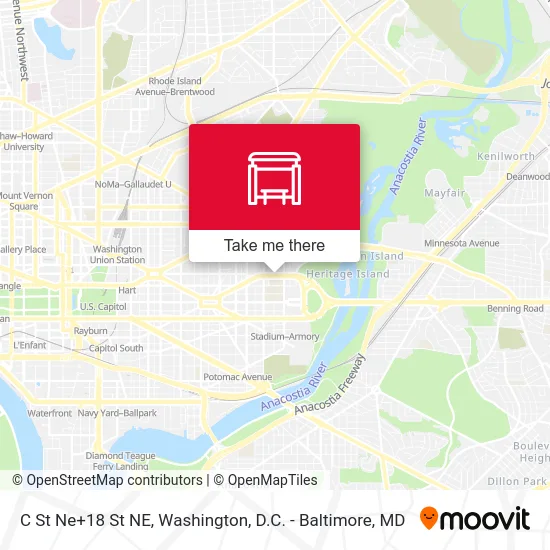 C St Ne+18 St NE map