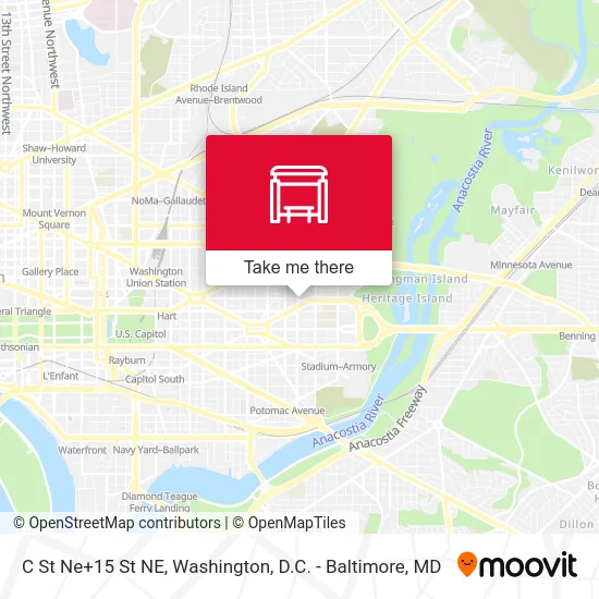 C St Ne+15 St NE map