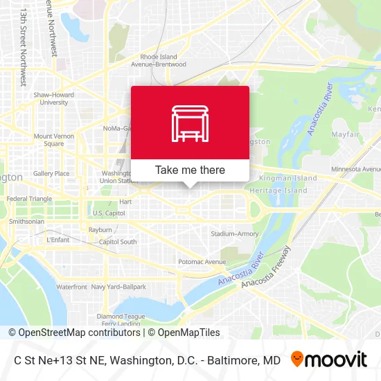 C St Ne+13 St NE map