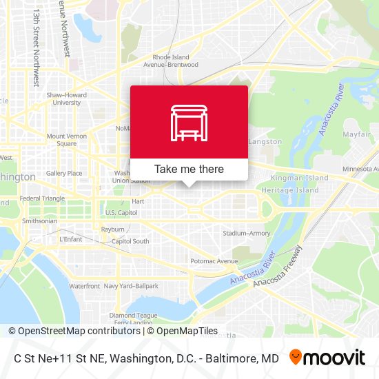 C St Ne+11 St NE map