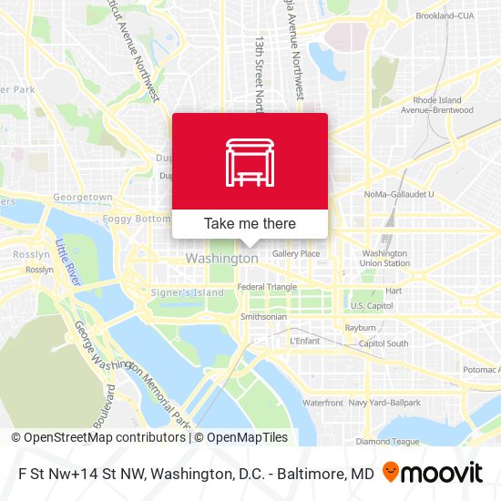 Mapa de F St Nw+14 St NW