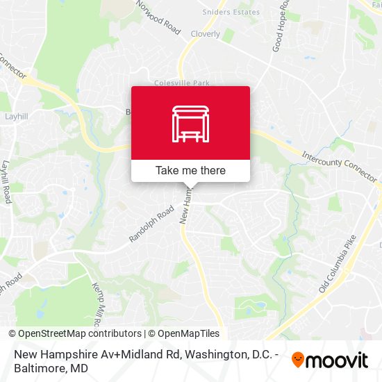 New Hampshire Av+Midland Rd map