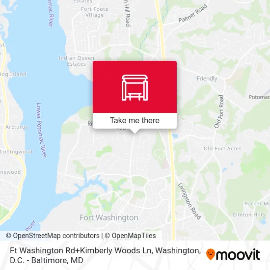 Ft Washington Rd+Kimberly Woods Ln map
