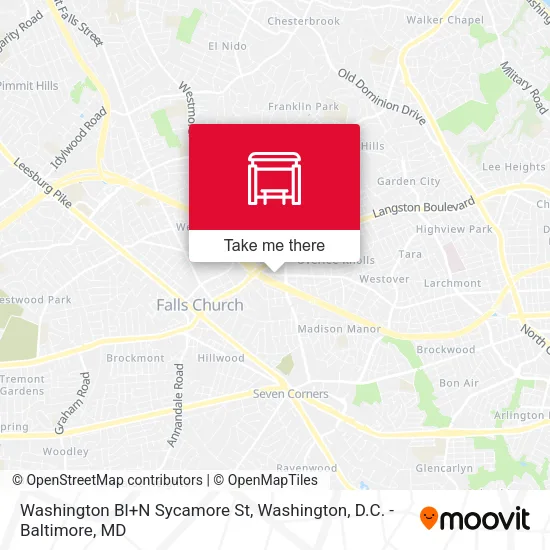 Mapa de Washington Bl+N Sycamore St