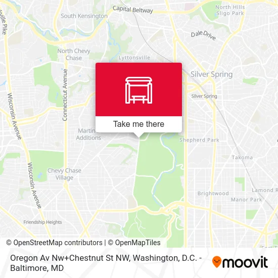 Oregon Av Nw+Chestnut St NW map