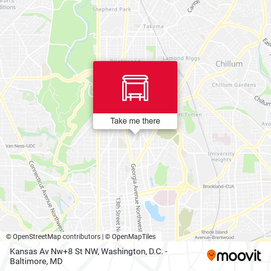 Mapa de Kansas Av Nw+8 St NW