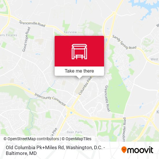 Old Columbia Pk+Miles Rd map
