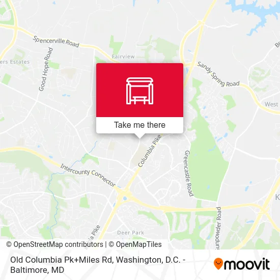 Old Columbia Pk+Miles Rd map