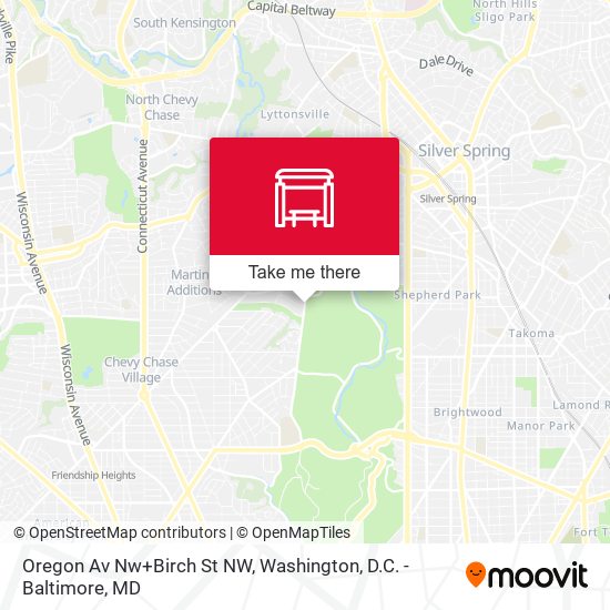 Oregon Av Nw+Birch St NW map