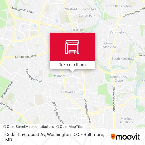 Cedar Ln+Locust Av map