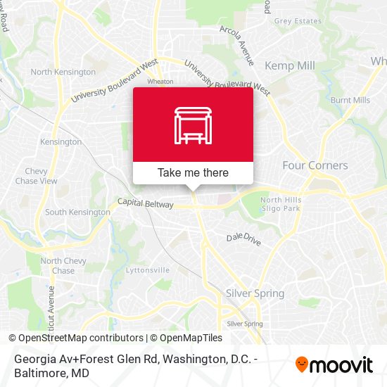 Georgia Av+Forest Glen Rd map