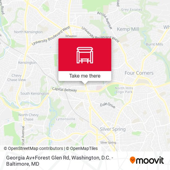 Georgia Av+Forest Glen Rd map