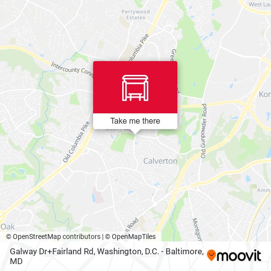 Galway Dr+Fairland Rd map