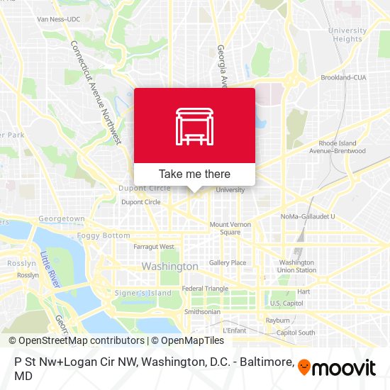 P St Nw+Logan Cir NW map