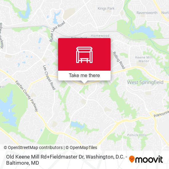 Old Keene Mill Rd+Fieldmaster Dr map