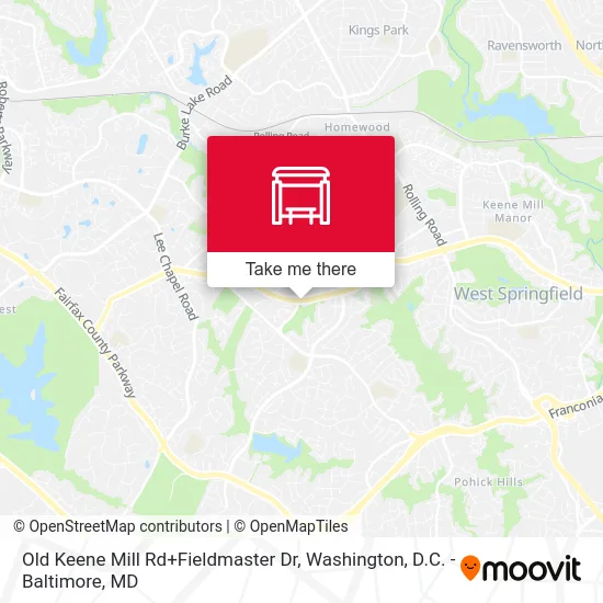 Old Keene Mill Rd+Fieldmaster Dr map
