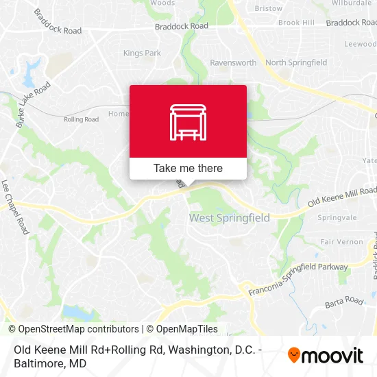 Mapa de Old Keene Mill Rd+Rolling Rd