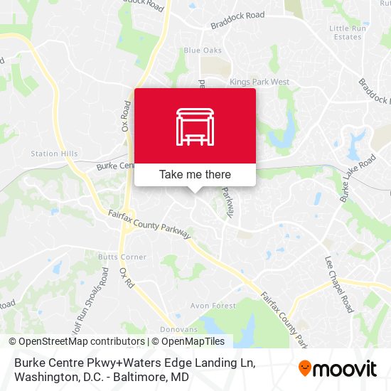 Mapa de Burke Centre Pkwy+Waters Edge Landing Ln