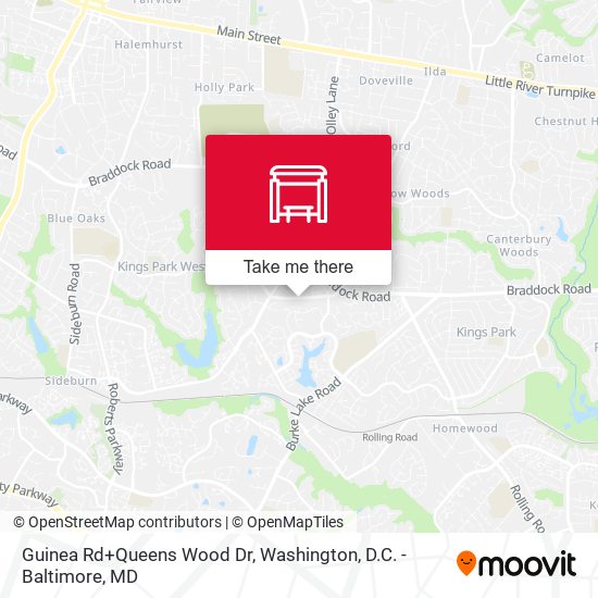 Mapa de Guinea Rd+Queens Wood Dr