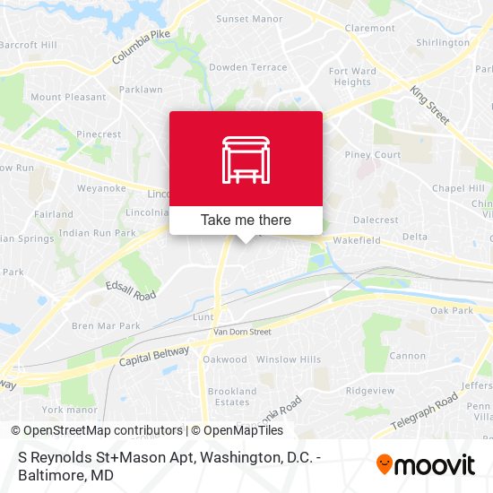 S Reynolds St+Mason Apt map