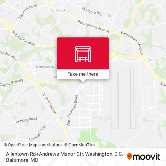 Allentown Rd+Andrews Manor Ctr map