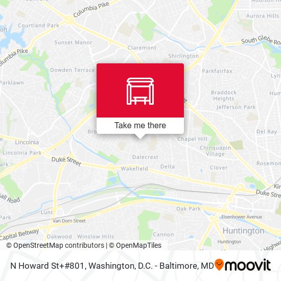 N Howard St+#801 map