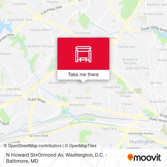 N Howard St+Ormond Av map