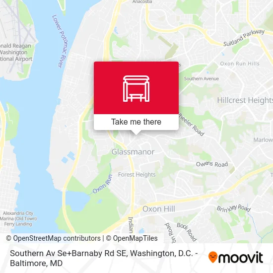 Southern Av Se+Barnaby Rd SE map