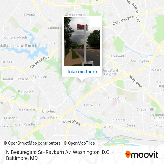 N Beauregard St+Rayburn Av map