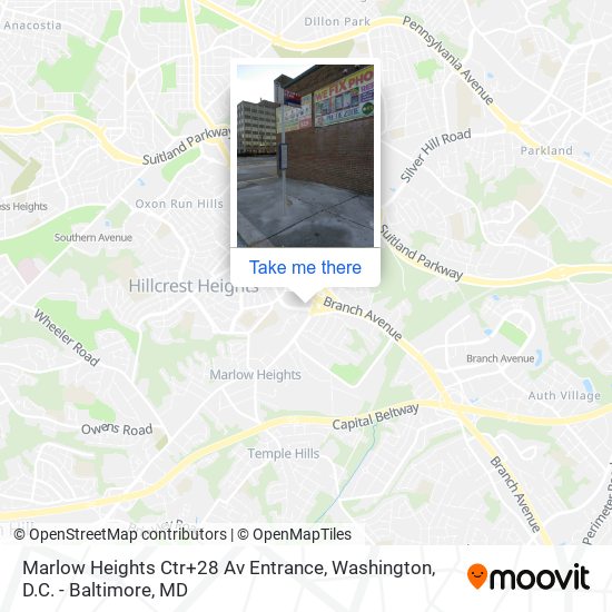 Marlow Heights Ctr+28 Av Entrance map