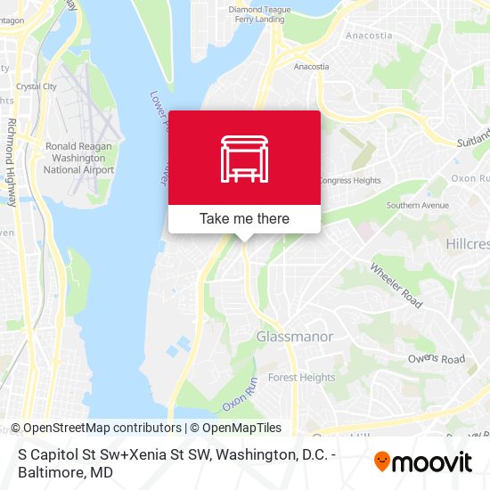 S Capitol St Sw+Xenia St SW map