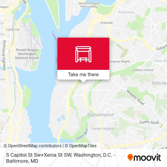 S Capitol St Sw+Xenia St SW map