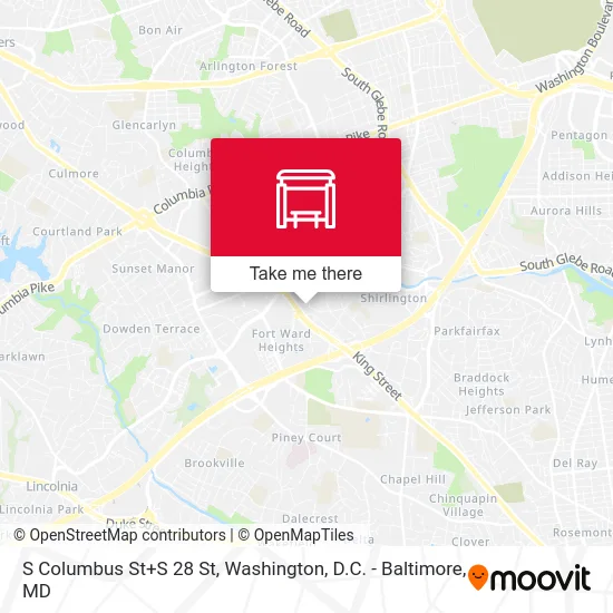 S Columbus St+S 28 St map