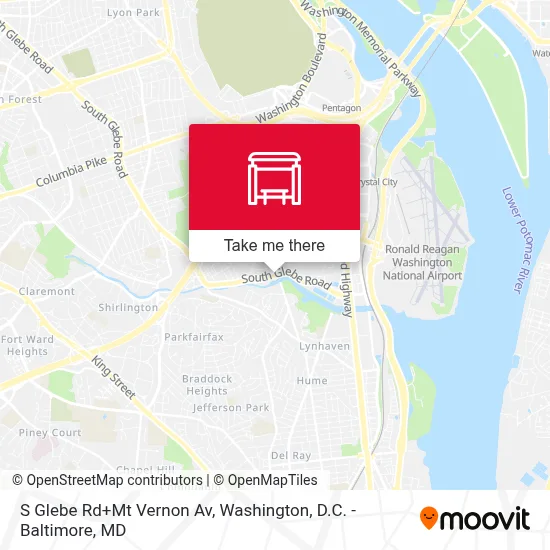 S Glebe Rd+Mt Vernon Av map