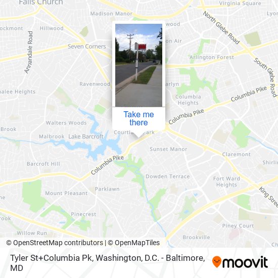 Mapa de Tyler St+Columbia Pike