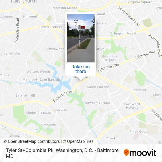 Tyler St+Columbia Pk map