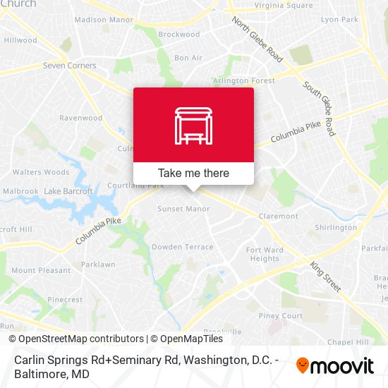 Carlin Springs Rd+Seminary Rd map