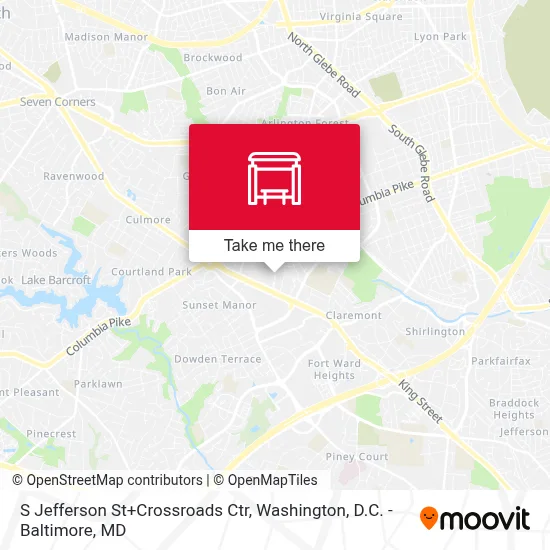 S Jefferson St+Crossroads Ctr map