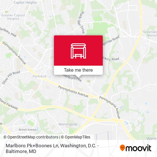 Marlboro Pk+Boones Ln map