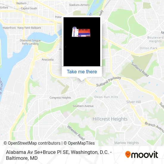 Alabama Av Se+Bruce Pl SE map