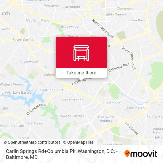 Carlin Springs Rd+Columbia Pk map
