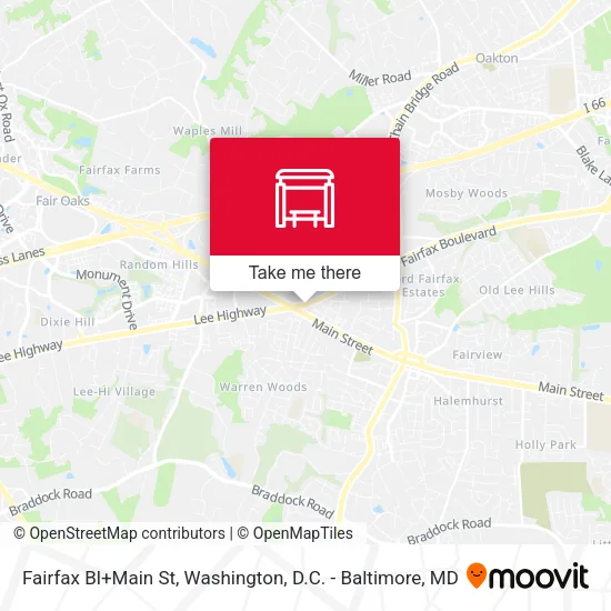 Fairfax Bl+Main St map