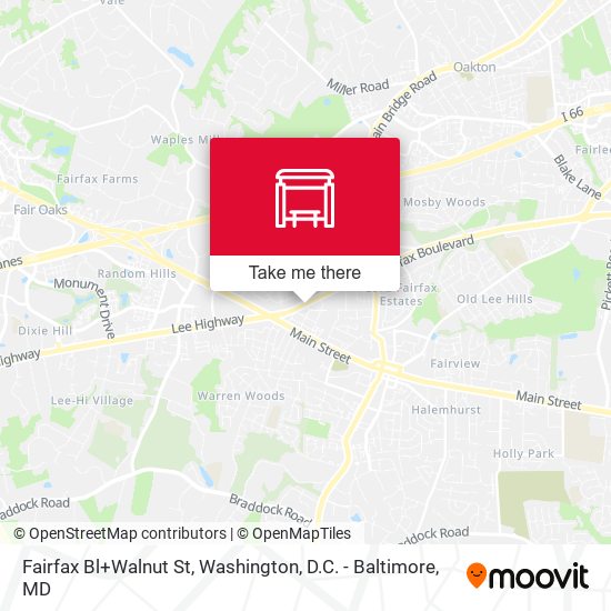 Mapa de Fairfax Bl+Walnut St