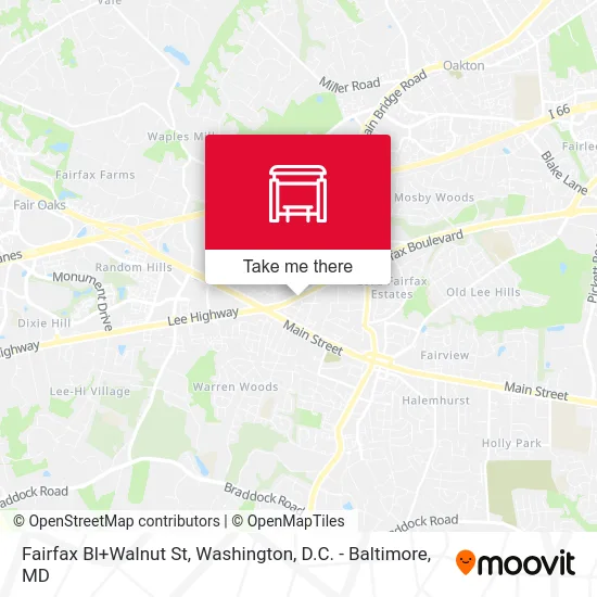 Fairfax Bl+Walnut St map