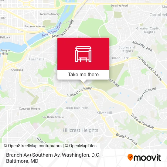 Branch Av+Southern Av map