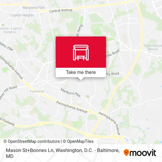 Mason St+Boones Ln map