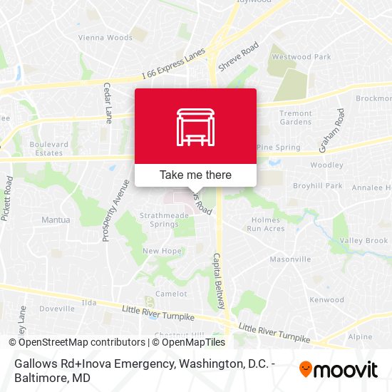 Gallows Rd+Inova Emergency map
