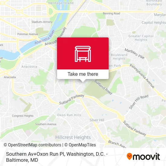 Southern Av+Oxon Run Pl map
